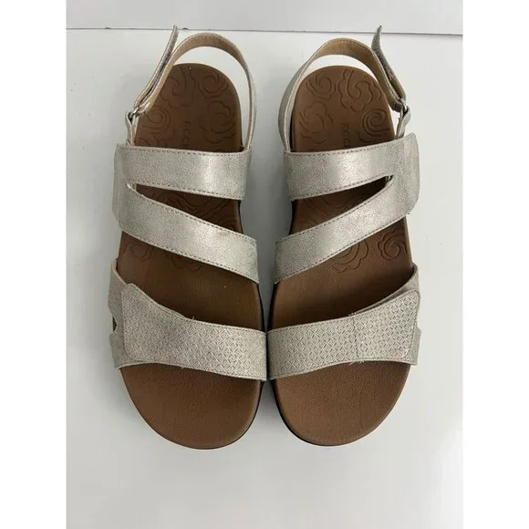 Rockport Women Ridge Asymmetrical Sandals Metallic Gold Size 8.5 - Picture 4 of 12